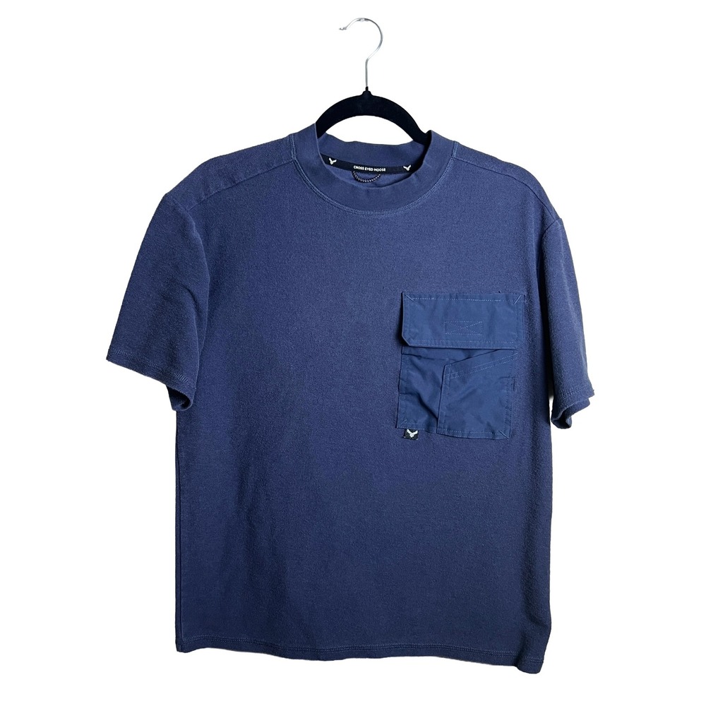 Cross Eyed Moose Mens Small Navy Blue Utility Pocket T-Shirt‎ Gorpcore Tactical